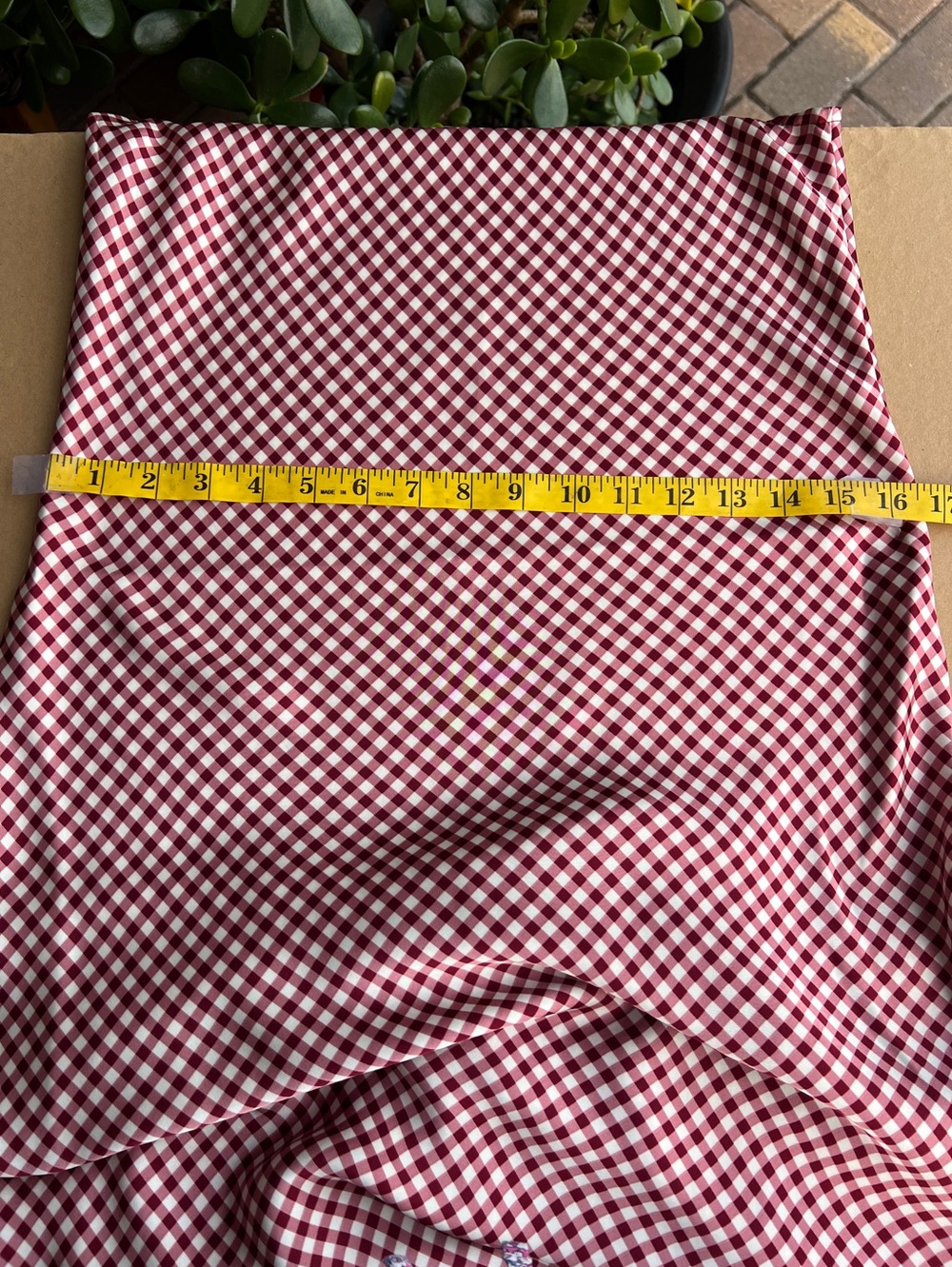 Caroline Constas checkered slip maxi dress white dark red size M - Picture 14 of 16